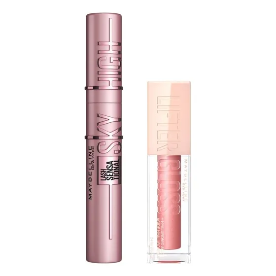 Set De Maquillaje Maybelline: Mascara Sky High Wsh + Labial