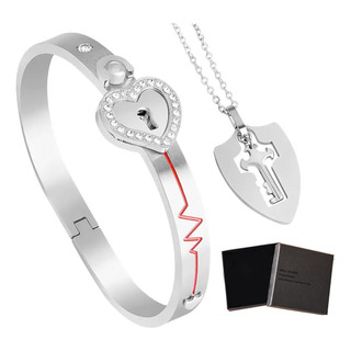 Te Quiero Proyección Pulsera Candado Y Collar Llave Pareja Te Quiero Proyección Pulsera Candado Y Collar Llave Pareja