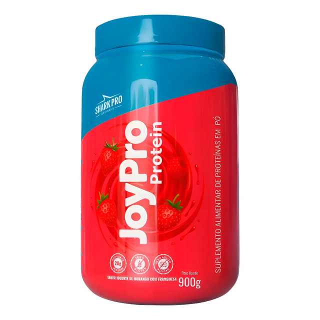 Whey Joypro Shark Pro 900g Iogurte De Morango C/ Framboesa Whey Joypro Shark Pro 900g Iogurte De Morango C/ Framboesa