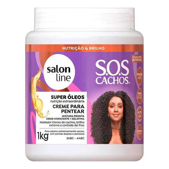 Creme Pentear Super Óleos Sos Cachos Hidrata Salon Line 1kg