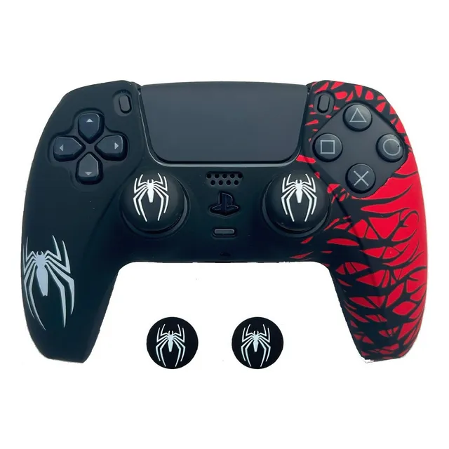Forro Protector Control Ps5 Silicon + Gomas Pulgar Spiderman