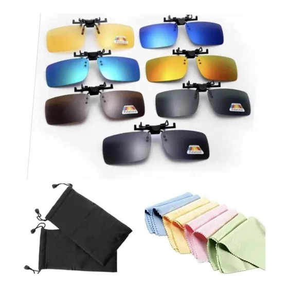 Lentes Gafas Sol Sobrelente Clips Polarizados Proteccion Uv
