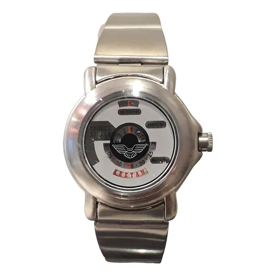 Relogio Yt28099b Yankee Street Magnum Pequeno Correia Prateado Fundo Prateado