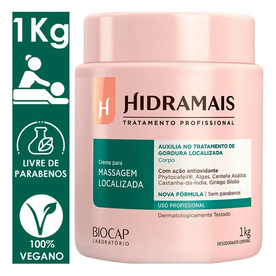 Creme Massagem Localizada Corporal Profissional 1kg Com Nf