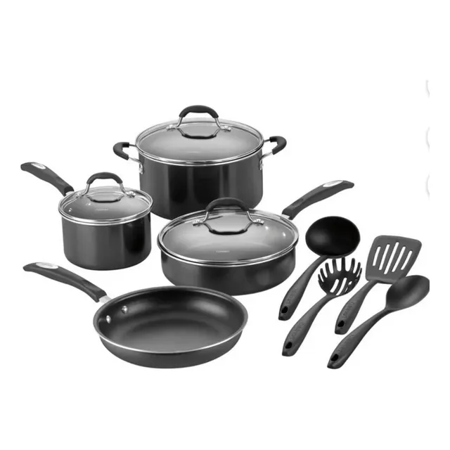 Cuisinart Bateria De Cocina De Aluminio Antiadherentes 11 Pz Negro