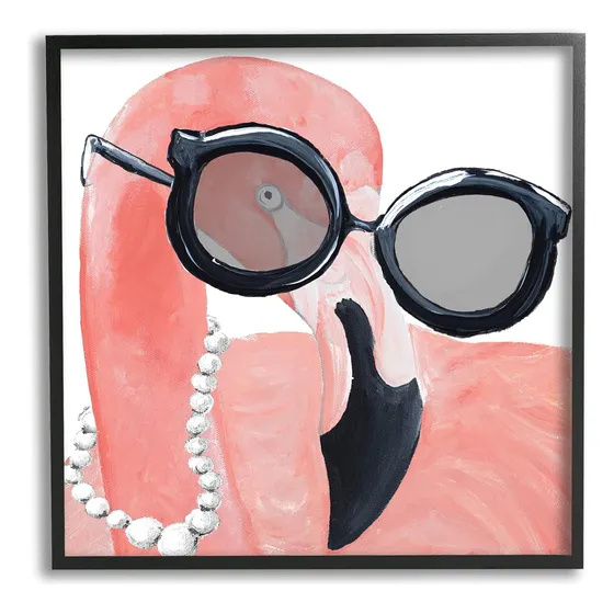 Stupell Industries Glam Fashion Pink Flamingo Anteojos De So