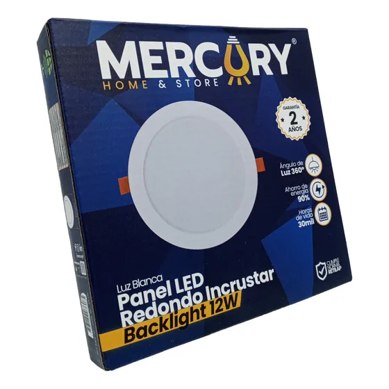 Panel Led Redondo Empotrado 12w / Mercury