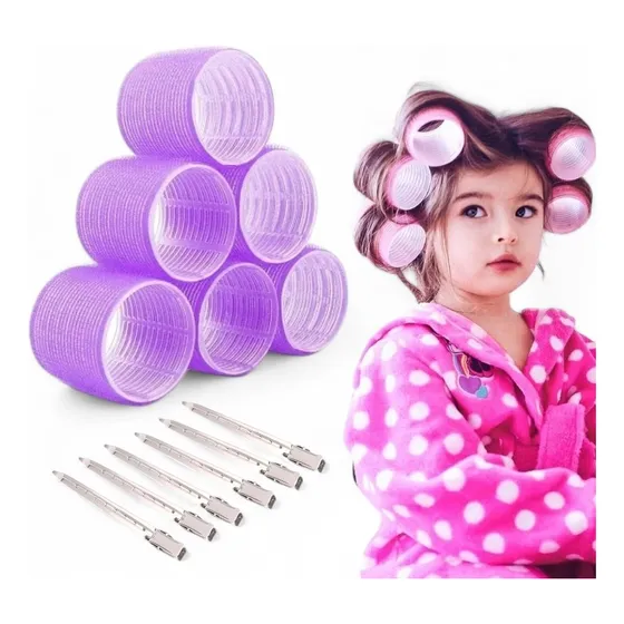 Pack 6 Tubos Ondulines Mágicos Para Cabello + Pinzas Color