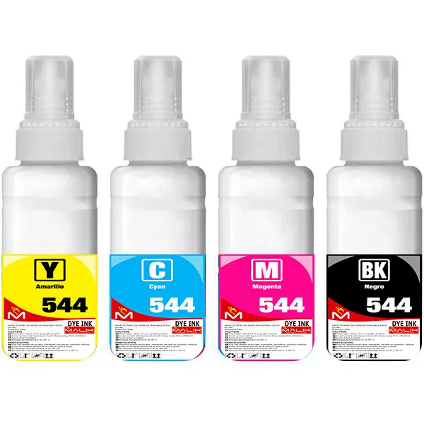 Pack 4 Tinta Compatible Epson Ecotank T544 L1110 L3110 L3150