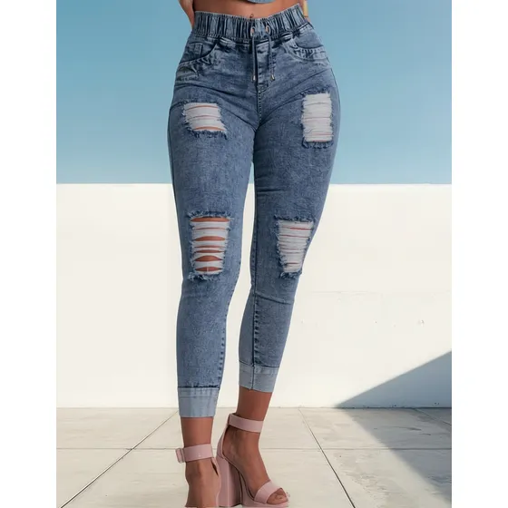 Pantalon Jean Calza Levanta Cola Push Up Roturas