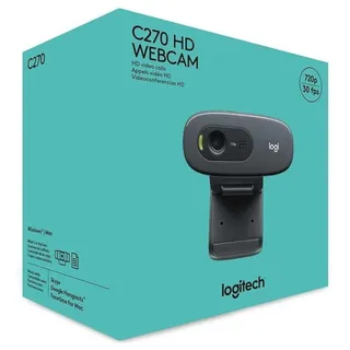 CĂąmera Webcam Logitech C270 Hd Com 3 Mp Widescreen 720p Cor Preto CĂąmera Webcam Logitech C270 Hd Com 3 Mp Widescreen 720p Cor Preto