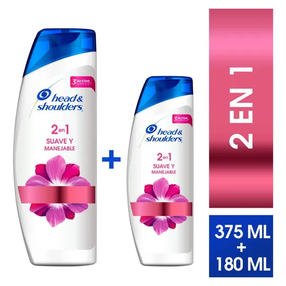 Pack Head & Shoulders 2 En 1 Shampoo 375 Ml + Shampoo 180 Ml