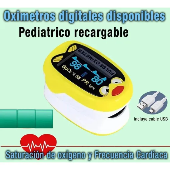 Oxímetro Pedíatrico 100% Recargable  Cable Usb Incluido 