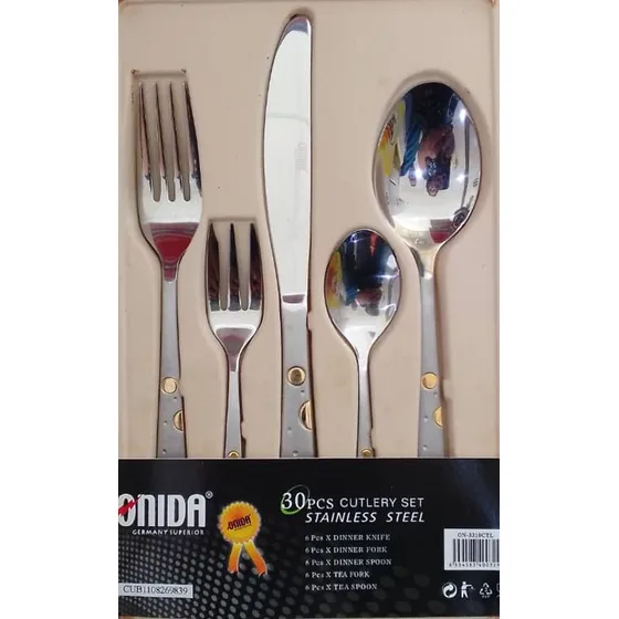 Juego De Cubiertos De Acero Inoxidable 30 Piezas Con Estuche