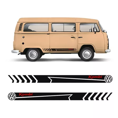 Faixa Kombi Sport Standard Adesivo Preto Lateral Volkswagen