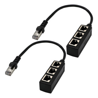 2 X Rj45 A 3 Puertos Ethernet Lan Divisor De Red Extensor 2 X Rj45 A 3 Puertos Ethernet Lan Divisor De Red Extensor