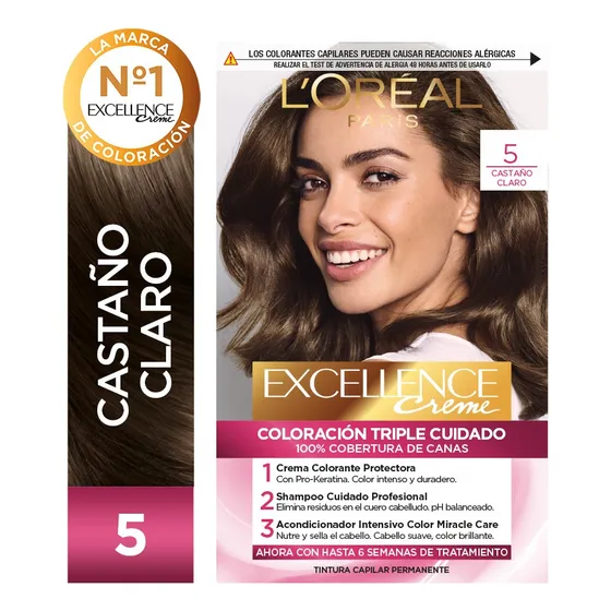 Kit De Coloración Excellence Creme L'oréal Paris Tono 5 Castaño Claro