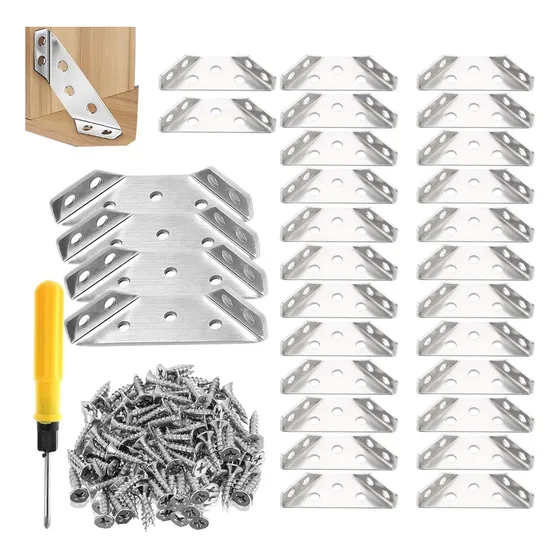 Universal De Acero Inoxidable Muebles Esquina Conector 30pcs