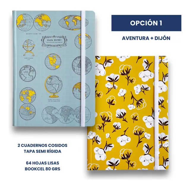 Cuaderno Hojas Lisas. Pack X 2 Diseños Únicos- Ideal Regalo