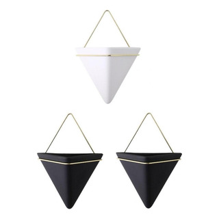 Vaso De Flores De Parede Triangular Geométrico Montado Na Vaso De Flores De Parede Triangular Geométrico Montado Na