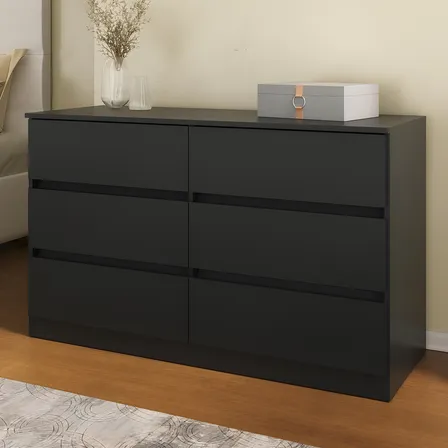 Cômoda Com 6 Gavetas 120cm Multimóveis Mp4396 Preto