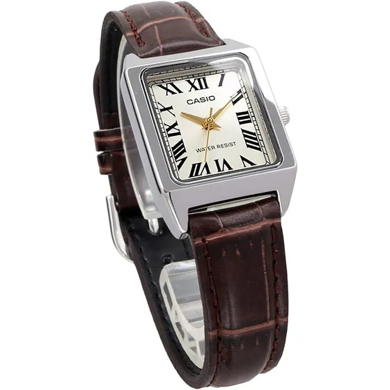Reloj Casio Dama LTP-V007L-9B Numeros Romanos Caratula Dorada