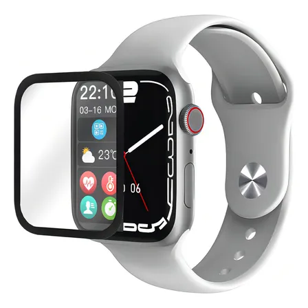 Reloj Inteligente Smartwatch Bluetooth Hw8 Ultra Gris Silicona Blanco