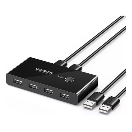 Switch Box Compartilhamento Usb 2.0 Ugreen 4 Em 1 Preto Switch Box Compartilhamento Usb 2.0 Ugreen 4 Em 1 Preto