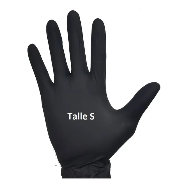 Guantes De Nitrilo Negros Talle S Bg Sin Polvo Caja X 100 G