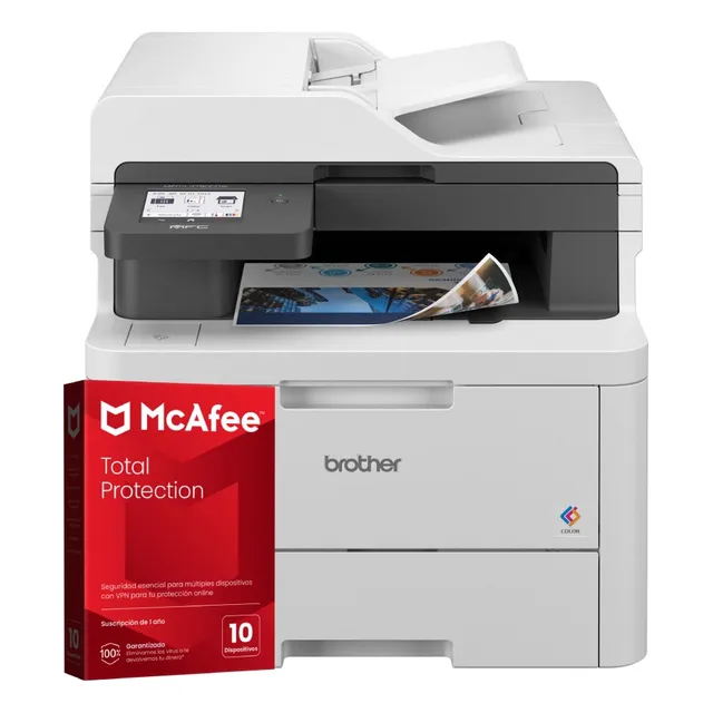 Multifuncional Brother Mfc-l3780cdw Laser + Antivirus Mcafee Gris