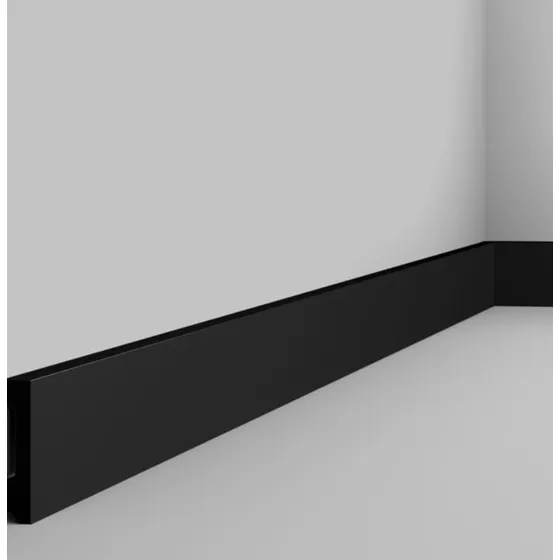 Rodapié Negro Pvc 15 Mm Espesor Alto 10 Cms.