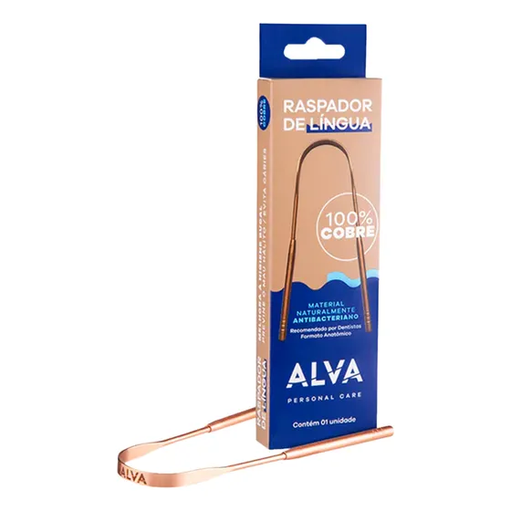 Raspador De Lingua Alva 100% Cobre Fácil De Utilizar