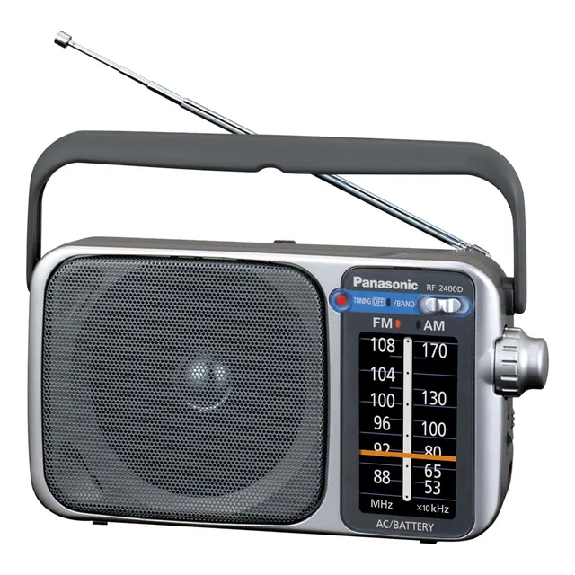 Radio Portatil Panasonic Am/fm Corriente O Pilas Rf-2400d Color Negro