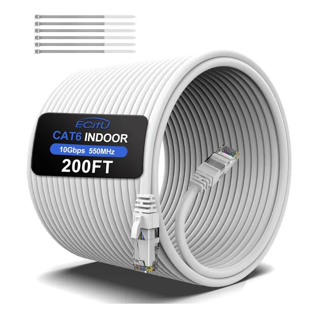 Cable Ethernet Cat6 De 200 Pies, Cable De Conexión Cat 6, Ca