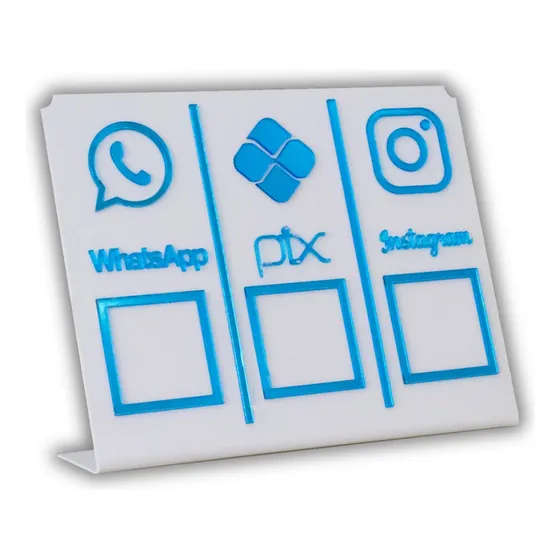 Placa Pix,whats E Insta Para Pagamento Qr Code Branca