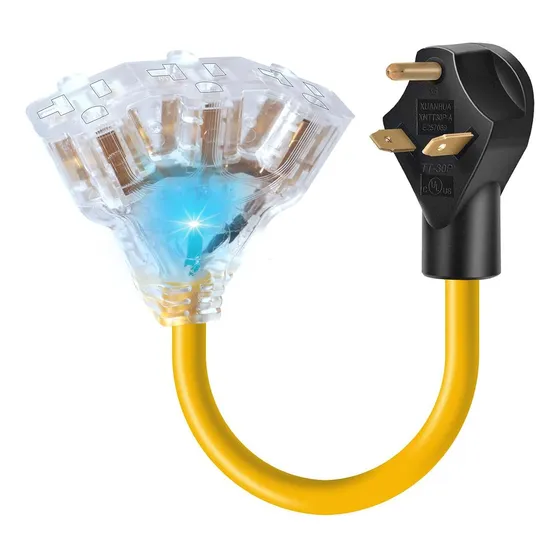 Adaptador Rv 30a A 110v - Nema Tt-30p A 3x 5-20r/15r - Cable