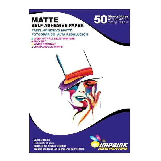 Papel Adhesivo Matte A4/128g 100 Hojas