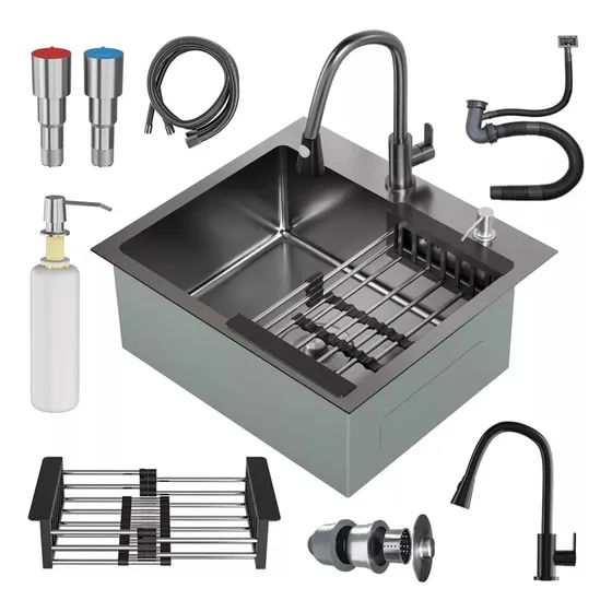 LABALAOS Combo Lavaplato Empotrado 55x45cm Acero Inoxidable Con