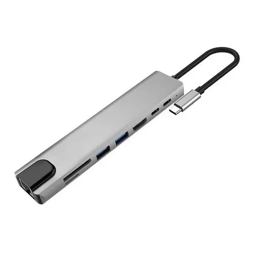 Adaptador USB C Hub 8 en 1 Ethernet Hdmi 4k Thunderbolt 3 M2