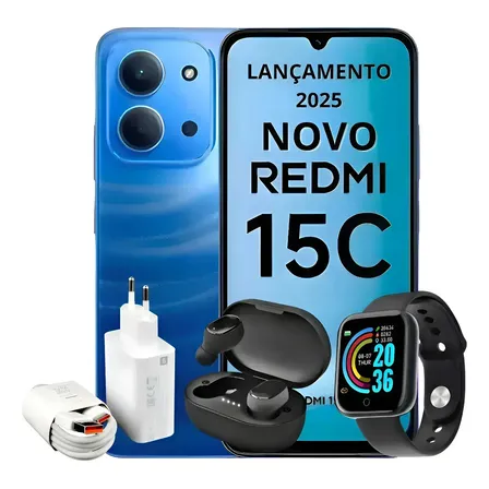 Xiaomi Redmi 15c 256gb 16gb Ram Lançamento 2026 +brinde Top1 Azul