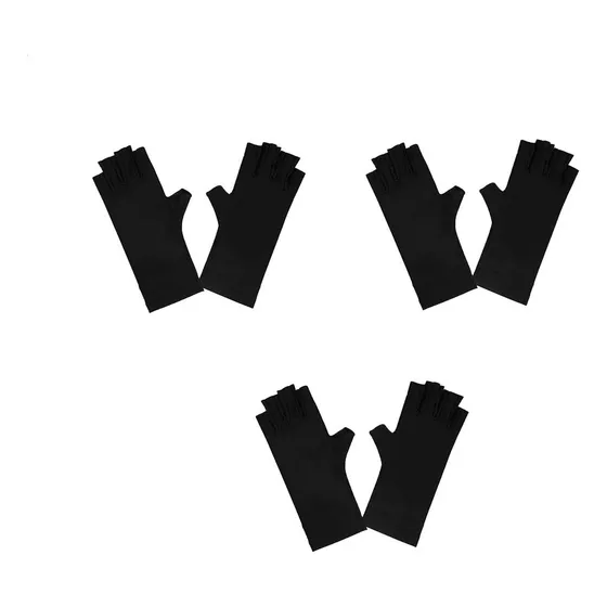 Guantes Protector De Rayos Uv Lampara Manicuria Uñas Pack X3