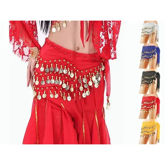 Fajilla Bellydance Monedas Danza Árabe Chifon Falda Zumba