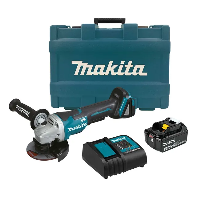 Esmeriladora Inalambrica Makita Brushless 18v Dga458st 4-1/2pul Color Turquesa