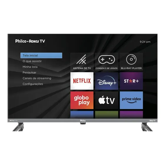 Smart TV Philco 32” Roku HD com Dolby Audio Wi-Fi HDMI USB PTV32K34RKGB