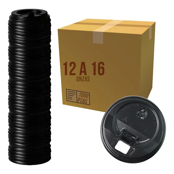 1000 Tapas Para Vaso 12-16oz Desechables Con Protección Café