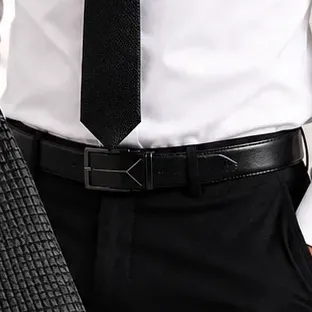 Kit Cinto Masculino E Gravata Slim Social Executivo Preto Ajustável