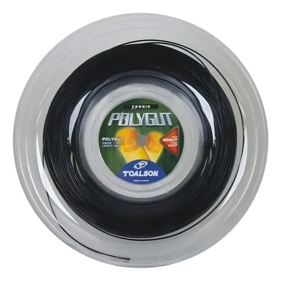 Rollo Cuerda Raqueta Tenis Toalson Polygut 1,25 Negro