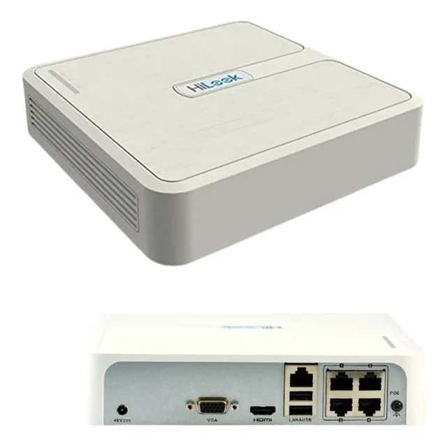 Grabador Nvr Hikvision Hilook Nvr-104h-d/4p 4mp H265+ Sata 6