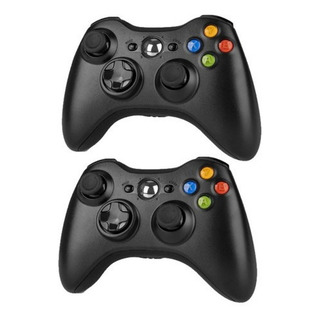 Kit 2 Controles Para Xbox 360 Sem Fio Slim Preto Kit 2 Controles Para Xbox 360 Sem Fio Slim Preto