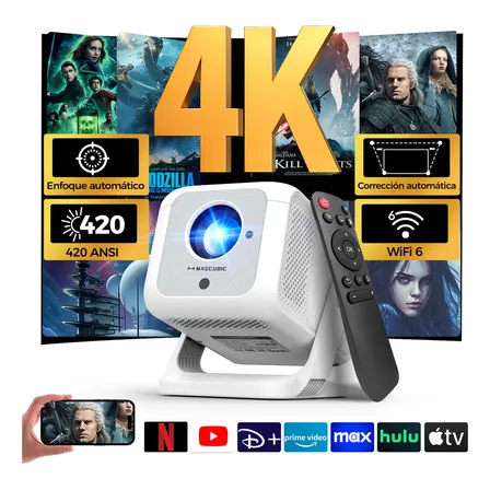 Proyector 4k Profesional Magcubic Hy310x 4k Full Hd 1080p Led 420ansi Android Inteligente Dual Wifi6 Bluetooth 5.2 Con Autofocus Proyector Blanco